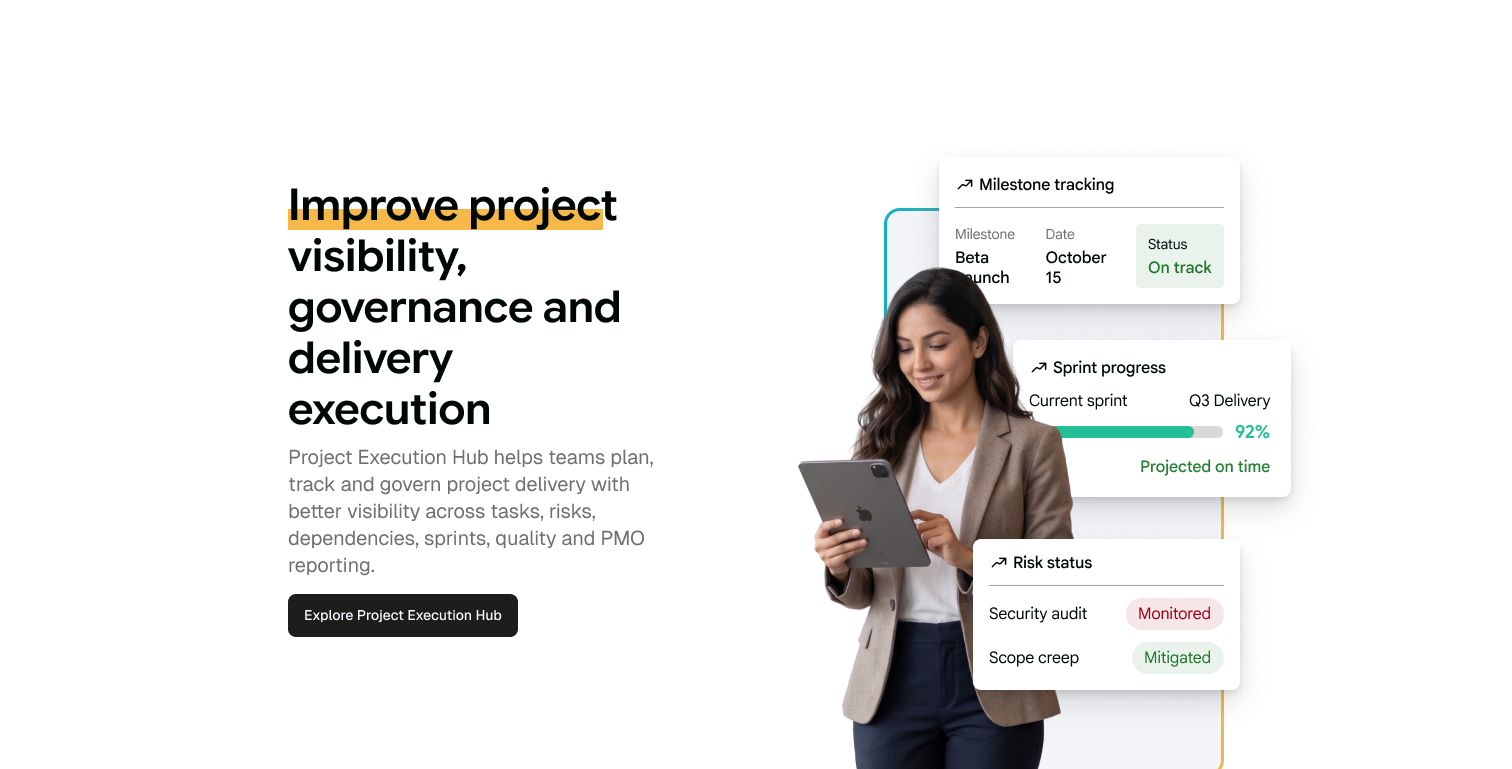 Improve project visibility, governance and delivery execution